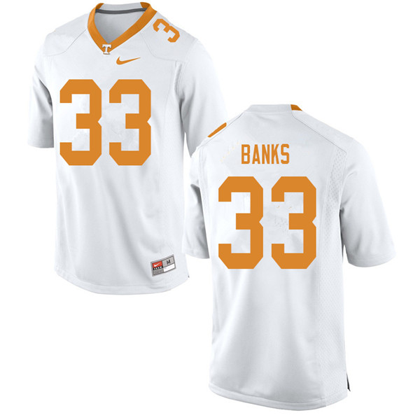 Men #33 Jeremy Banks Tennessee Volunteers College Football Jerseys Sale-White - Click Image to Close